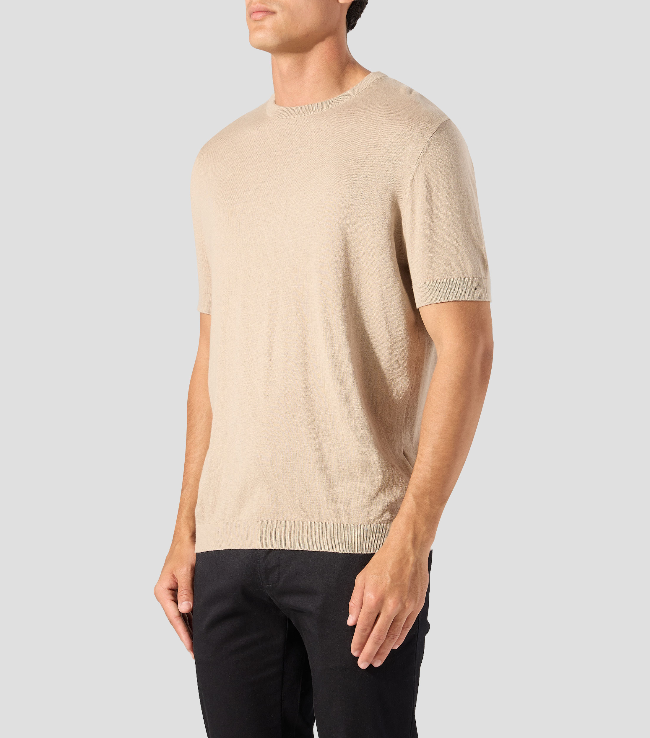 Playera cuello redondo manga corta lisa Hombre